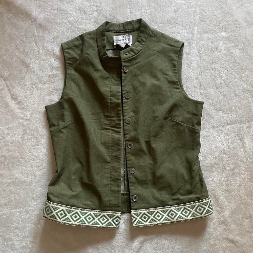 Green Button Up Vest